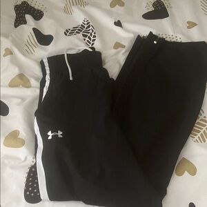 Under Armour Women's Black Joggers with White Accents size M